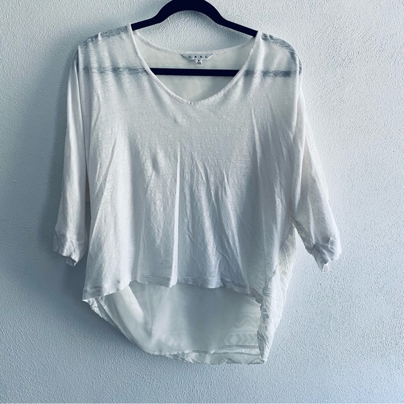 Cabi white lace aztec print back detail blouse - Picture 2 of 8